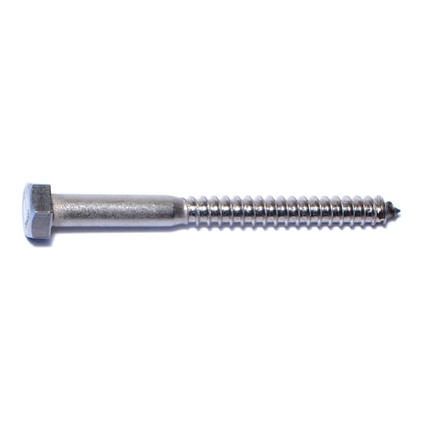 Midwest Fastener Lag Screw, 5/16 in, 3-1/2 in, Stainless Steel, Hex Hex Drive, 25 PK 50639 - main